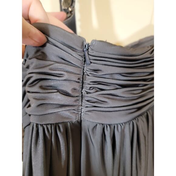 NWT Cache Ombre One Shoulder Beaded Detail Cocktail Party Dress Gray Size 8 - Picture 5 of 10